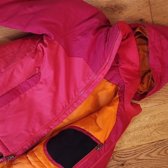 Boys L. L. Bean Snow Coat Red Orange sz 6/7 Winter Fall Rain Jacket Windbreaker - Picture 7 of 11